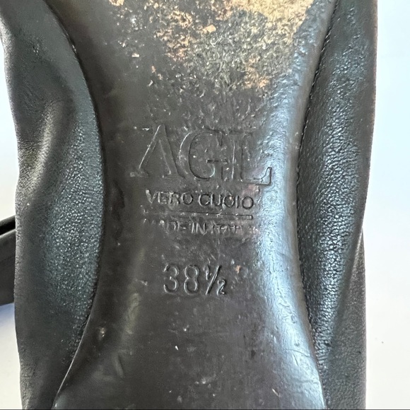 AGL ATTILIO GIUSTO LEUMBRUNI Black Cap Toe Ballet Flats - Picture 6 of 6